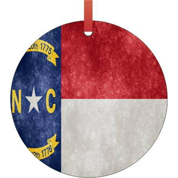 North Carolina State Flag Flat Round Shaped Christmas Holiday Hanging Tree Ornament Disc Made In The U S A Walmart Com Walmart Com