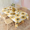thumbnail image 3 of White Yellow Sunflower Pattern Rectangle Tablecloth 60"x120",Waterproof Polyester Rectangle Table Cloth, Wipeable Spillproof Polyester Tablecloth for Dining, Camping, Indoor and Outdoor, 3 of 6