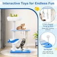 thumbnail image 4 of Demi Bonn 34" Cat Tree with Scratching Posts, Cat Tower with Padded Plush Perch, Multi-Platform for Jump, Blue, 4 of 8