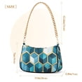 thumbnail image 3 of FORMRS Womens Shoulder Bag with Chain Strap Clutch Purse Cute Tote Handbag, Light Blue Geometric Pattern, 3 of 7