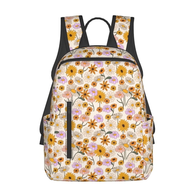 Balery Boho Flowers Mochila Ligera para Hombres y Mujeres – Resistente y Impermeable, Ideal para la Escuela, el Trabajo, los Viajes y el Uso Diario