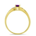 thumbnail image 5 of 14k Yellow Gold Oval Amethyst And Diamond Ring, 5 of 6