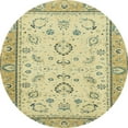 thumbnail image 1 of Ahgly Company Indoor Round Abstract Copper Green Oriental Area Rugs, 4' Round, 1 of 6