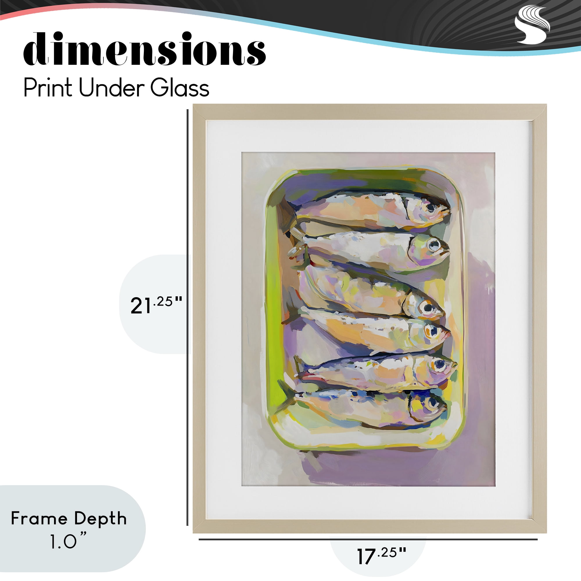 Stupell Industries Vibrant Hued Sardines Birch Framed Print Under Glass, design by The Prints Vibe