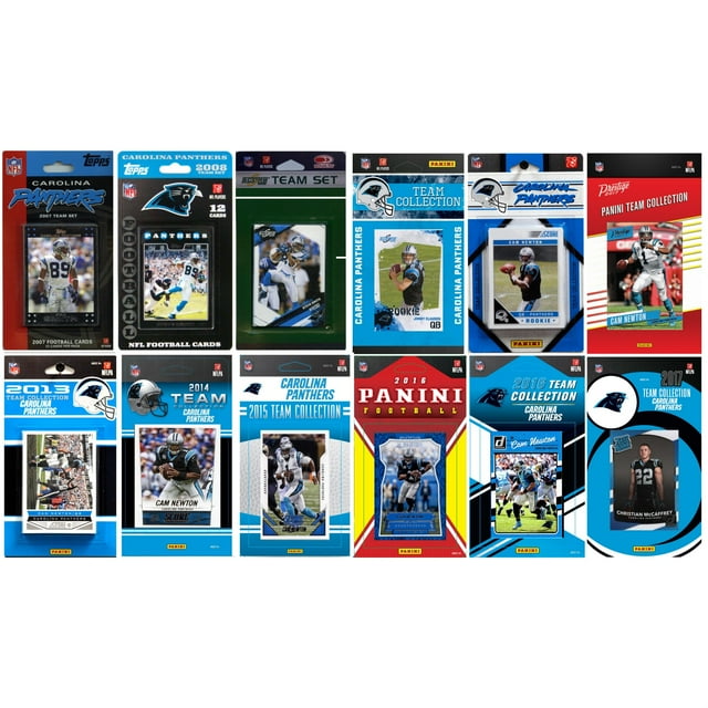 C&I Collectables PANTHERS1217TS NFL Carolina Panthers 12 Ensembles d'Équipe de Cartes à Échanger sous Licence Différents