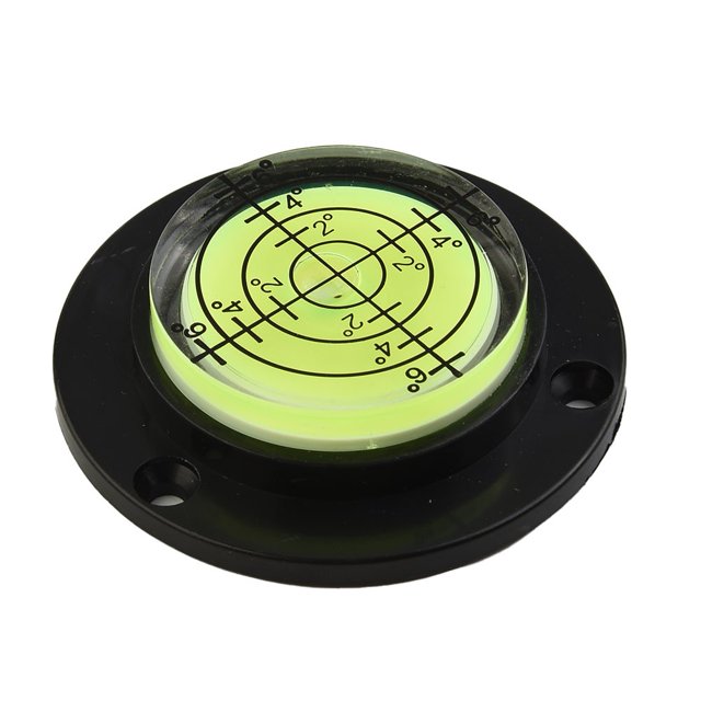 Bgsha 50 x 12mm Spirit Level Bubble Black Angle Clear Mini Round Leveller Bullseye