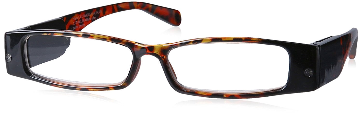 LightSpecs LightPipe Reading Glasses with LED Lights, Mr. Carter +2.50 Power