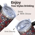 thumbnail image 4 of 20oz Geometric Art Stainless Steel Tumbler With Handle Insulated Double Wall Leak Proof Lid and Straw Travel Cup, 4 of 5