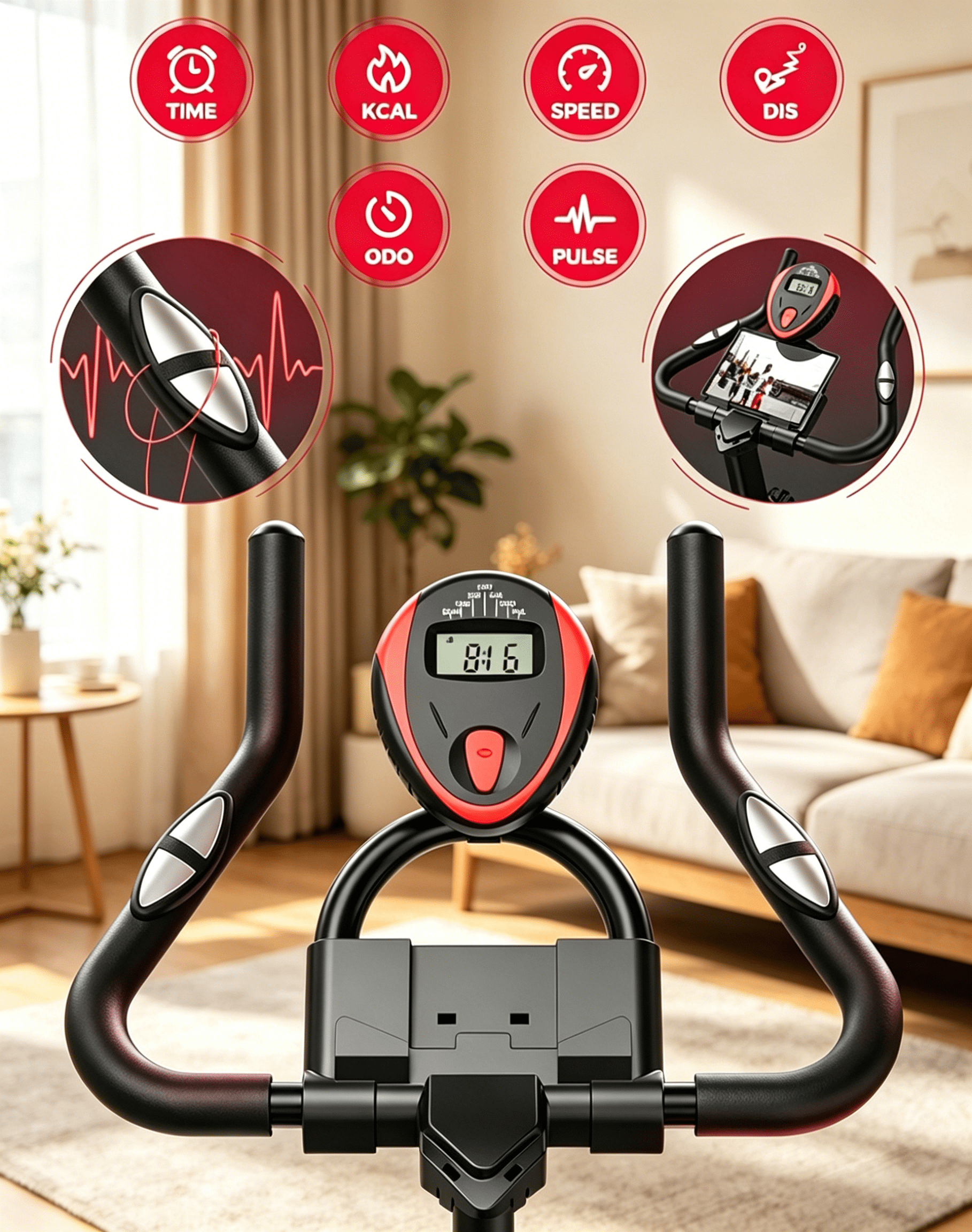 YOSUDA Exercise Bike-Stationary Indoor Cycling Bike for Home 330 Lbs Weight Capacity, Comfortable Seat Cushion and LCD Monitor