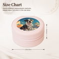 thumbnail image 2 of Yiaed Colorful Sky Puppy Print Travel Jewelry Case Bridesmaid Gift Boxes Jewelry Travel Organizer Small Round Jewelry Box Mini Storage-Pink, 2 of 7