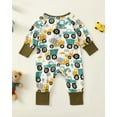 thumbnail image 4 of Baby Boys Romper Zip-up Jumpsuits Long Sleeve One Piece Bamboo Rompers for Newborn, 4 of 9