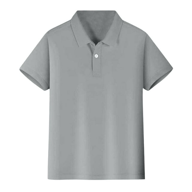 Kids Boys Girls Short Sleeve Button Closure Shirt - Polyester and Spandex Material, Comfortable and Soft