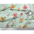 thumbnail image 2 of Soimoi Green Velvet Fabric Diamond & Lily Floral Print Fabric by Yard 58 Inch Wide, 2 of 3
