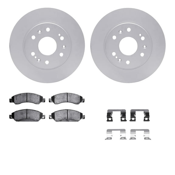 Dynamic Friction Company Front Geospec Brake Rotors with Heavy Duty Brake Pads includes Hardware 4212-48017