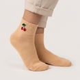 thumbnail image 4 of Women’s Cotton Ankle Socks 3 Pack Cute Fruit Embroidered Soft Breathable Casual Socks Size 6-10 (Style 1), 4 of 11
