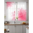 thumbnail image 4 of Sheer Curtains 72 Inches Long 2 Panels Set for Bedroom, Pink Flower Semi Sheer Curtains for Windows, Boho Modern Floral Abstract Ombre Leaf White Voile Window Treatments Rod Pocket Curtain, 4 of 7