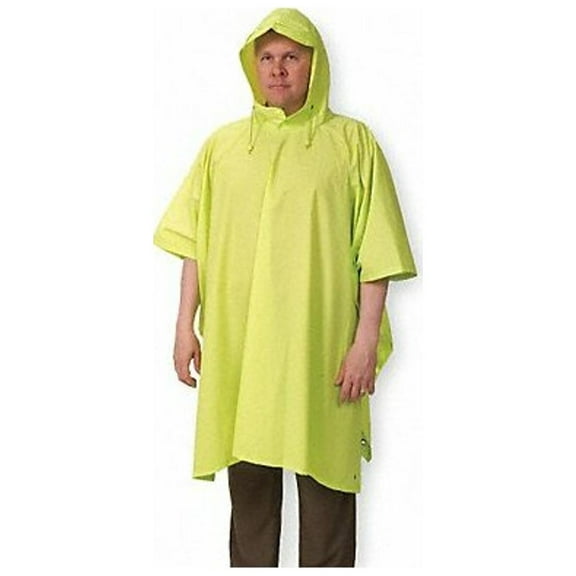 Condor Rain Poncho,Reusable,Yellow/Green,50" L 1EJY2