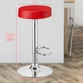 thumbnail image 3 of Topbuy Red Round Bar Stool 1 PC Adjustable Swivel Pub Chair U Leather with Footrest, 3 of 5