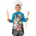 thumbnail image 2 of Pioneer Flower Floral Print Pattern Kids Aprons for Girls and Boys,Adjustable Neck Strap Toddler Aprons for Kids Cooking Baking, 2 of 7