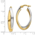 thumbnail image 3 of 14K Two-tone Oval Hoop Earrings, 3 of 3