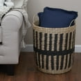 thumbnail image 3 of Household Essentials Cattail and Paper Pillar Basket, Natural and Black, 3 of 9