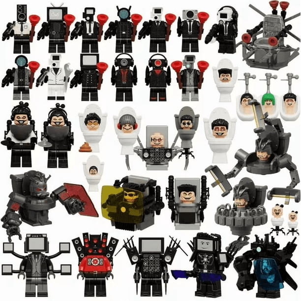 BloquesLocos 35 Piezas Figuras de Baño Divertidas – Set de Minifiguras Inspiradas en TVMan para Construcción Creativa y Exhibición
