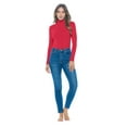 thumbnail image 3 of ACTIVE UNIFORMS Long Sleeve Turtle Neck Body Suit-Breathable Cotton Stretch Leotard (Red, 3X-Large), 3 of 6