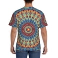 thumbnail image 3 of Vsdgher Round Mandala Print Men's Dry Fit Mesh Athletic Shirts Moisture Wicking Tennis T-Shirt Tops, 3 of 9