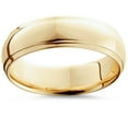 thumbnail image 1 of Men's 6MM Step Cut High Polished Wedding Band Ring Solid 14K Yellow Gold, 1 of 2