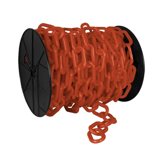 3 Inch x 60 Feet Traffic Orange Plastic Safety Chain Reel