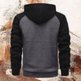 thumbnail image 2 of RUTAYY Men's Hooded Jacket Loose Zipper Patchwork Color Long Sleeve Cardigan Sweatshirt Leisure Stylish Tops, 2 of 5