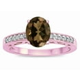 thumbnail image 3 of Star K � Oval 8x6 Genuine Smoky Quartz Channel Set Engagement Promise Ring, 3 of 9