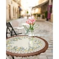 thumbnail image 4 of Daisy Flower Kitchen Fitted Tablecloth for Round Table,Boho Table Cover with Elastic Edge Waterproof Table Cloth,Eucalyptus Leaves Circle Table Covers for Picnic Party 45-54in, 4 of 4
