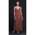 thumbnail image 2 of Bimba Robe Longue Maxi à Col en V Imprimée d'Été pour Femmes, Tenue de Villégiature de Vacances - Petit, 2 of 6