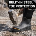thumbnail image 4 of GIEESHIELD Men's Steel Toe & Shank Work Boots - Waterproof Rubber Muck Boots with Anti-Slip 6mm Neoprene, Durable Construction Boots for Farming & Manufacturing, Size 9, 4 of 8