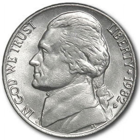 U.S. Mint 1982-D Jefferson Nickel, BU Finish, Coin Type: Nickel, Collectible Coin