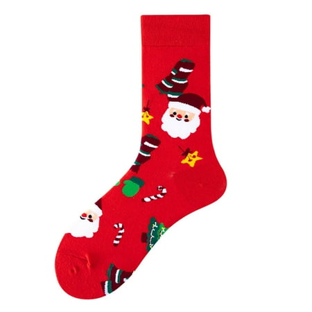 

Qcmgmg Soft Warm Casual Socks Winter Crew Cozy Christmas Socks for Women