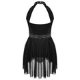thumbnail image 4 of Kaerm Robe de Danse Lyrique Sans Manches pour Filles, Robe de Patinage Artistique, Justaucorps de Gymnastique Noir&Blanc 14, 4 of 7