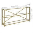 thumbnail image 6 of Evelyn&Zoe Fionn 55" Wide Rectangular Console Table with Faux Marble Top, Gold, 6 of 8