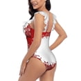 thumbnail image 5 of Yiaed Winter Christmas Snowflake Print Women's Ruffled One Piece Swimsuit V Neck Swimwear Slimming Monokini for Woman-XX-Large, 5 of 8