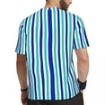 thumbnail image 3 of T Shirt For Men Vertical Striped Man Blue And White Casual Gym Quick Dry Summer Novelty Tees Pattern, 3 of 7