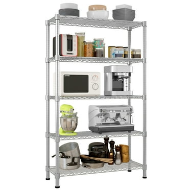Zimtown 5 Shelf Storage Rack, NSF Wire Shelf Garage Storage Shelves Organizer Silver, Capacity for 550lbs, 35"L x 13.8"W x 71"H