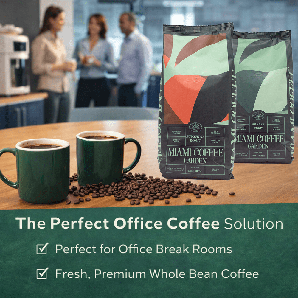 Miami Coffee Garden Sunshine Roast, 2 Lb Bag, Brazilian Premium Coffee, Rich and Balanced, 100% Arabica Beans, Low Acid, Single Origin Finest Coffee, Whole Beans