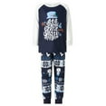 thumbnail image 5 of Family Matching Pajamas Sets Christmas Sleepwear Long Sleeve Sleep Shirt Soft Loungewear Letter Pattern Tops+ Snowman Pattern Pants Set Blue, 5 of 6