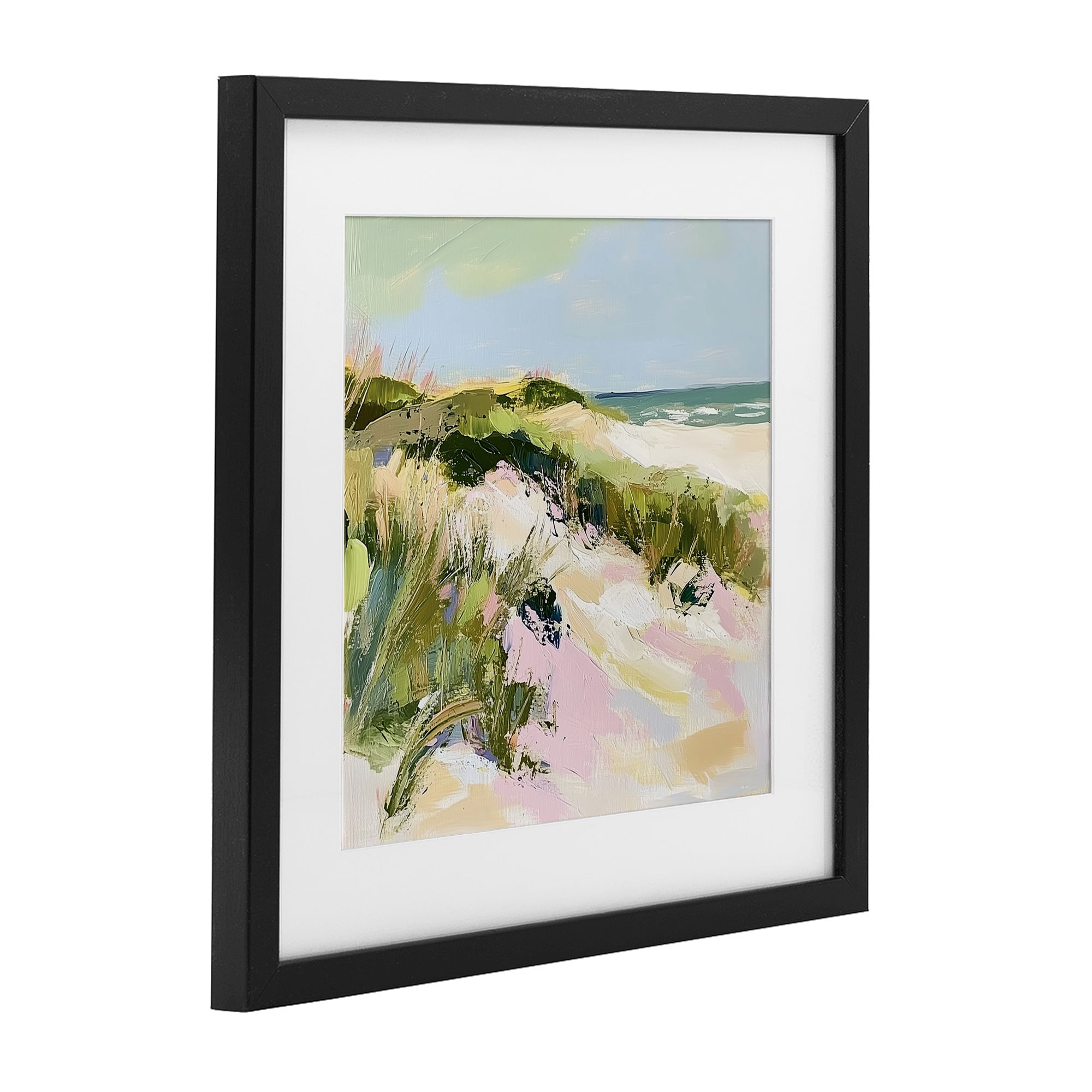 Stupell Industries Pastel Coastal Dunes at Sunrise Black Framed Print Under Glass, design by Heidi Kuntz