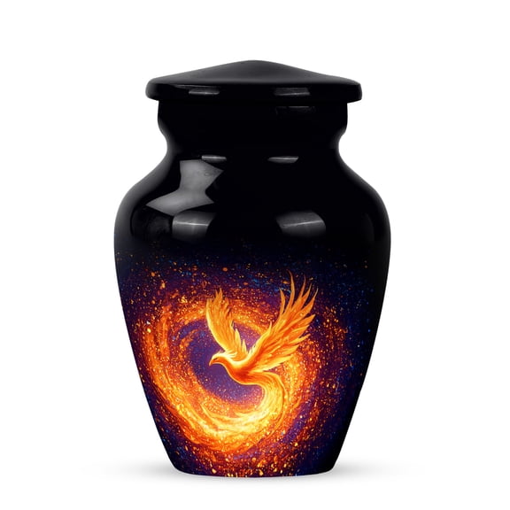 Phoenix Keepsake Memorial Urns For Adult Male - Black Cremation Urn For Ashes For Women - Miniature Decorative Urn For Mom - Small Urns For Human Ashes For Adults Female- 3 Inch