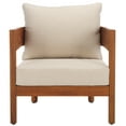 thumbnail image 2 of SAFAVIEH Theo Teak Wood Armchair, Natural/Taupe (Set of 2), 2 of 12
