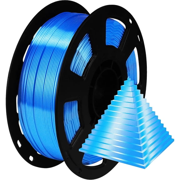 Silk Blue PLA Filament 1.75mm 3D Printer Filament with Shiny Surface, Shiny PLA Silk Filament 250g Spool 3D Printing Filament.
