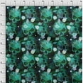 thumbnail image 4 of oneOone Viscose Chiffon Dark Green Fabric Skull Craft Projects Decor Fabric Printed By The Yard 42 Inch Wide, 4 of 5