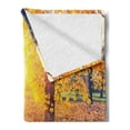 thumbnail image 2 of Forest Soft Flannel Fleece Throw Blanket, Colorful Foliage in the Autumn Park Evening View Natural Inspired Picture Print, Cozy Plush for Indoor and Outdoor Use, 60" x 80", Yellow Green, by Ambesonne, 2 of 5